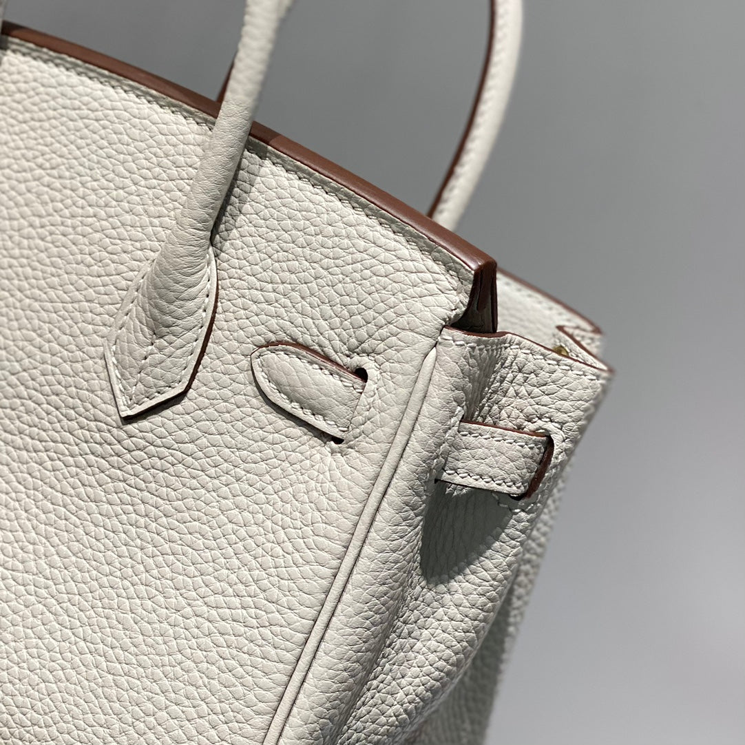 Hermes Birkin 20Cm Pearl Gray Togo Leather Gold Hardware