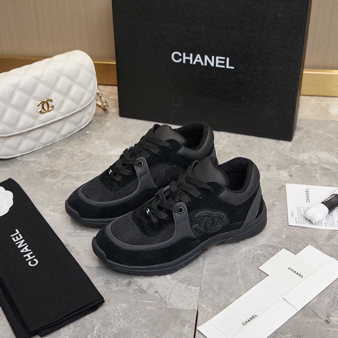Chanel Cc Logo Sneaker Black G34361 Y53536 94305