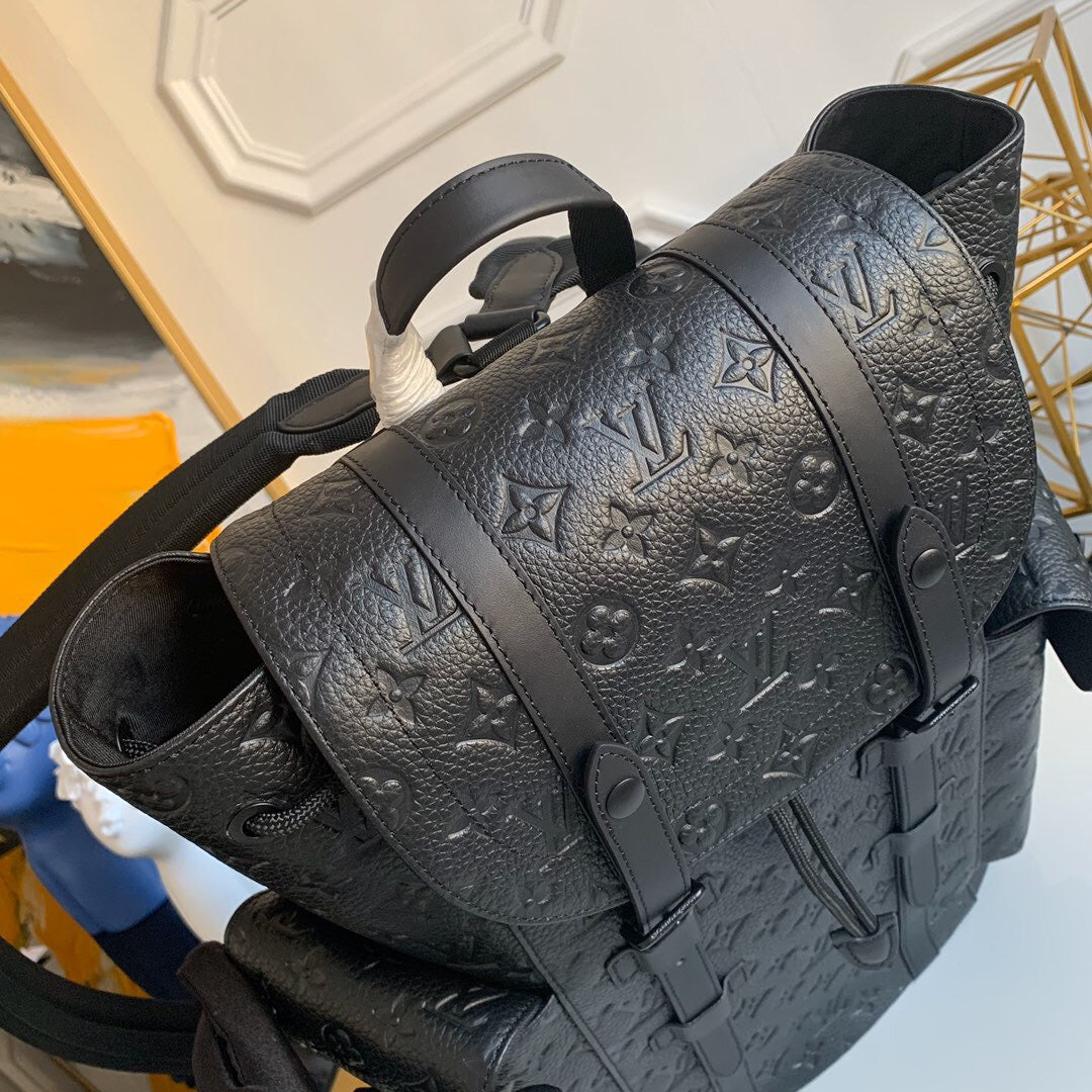 Louis Vuitton Christopher Backpack Mm Taurillon Monogram Black M55699