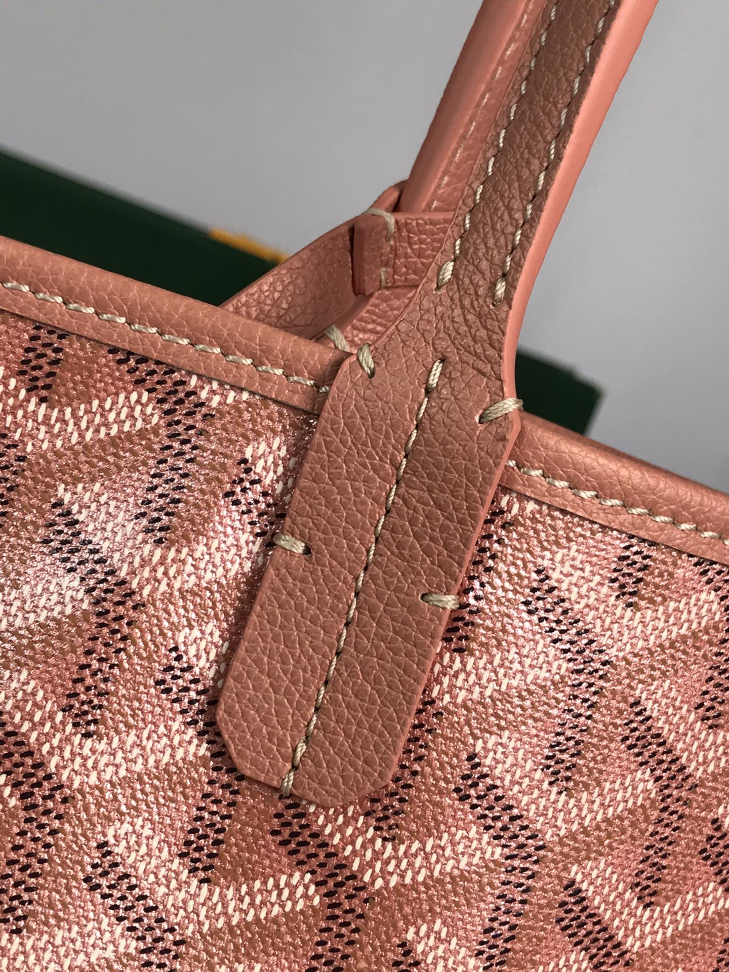 Goyard Saint Louis Gm Bag 40Cm Pink Canvas Chevroches Calfskin
