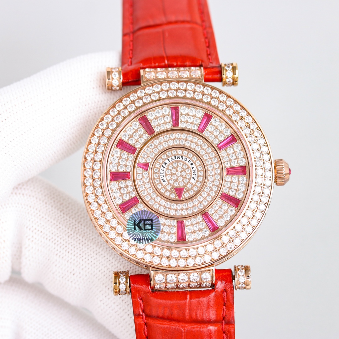 【Super Clone】Franck Muller Double Mystery Ruby Diamond DM 42 D 2R CD Master of Complications Rose Gold