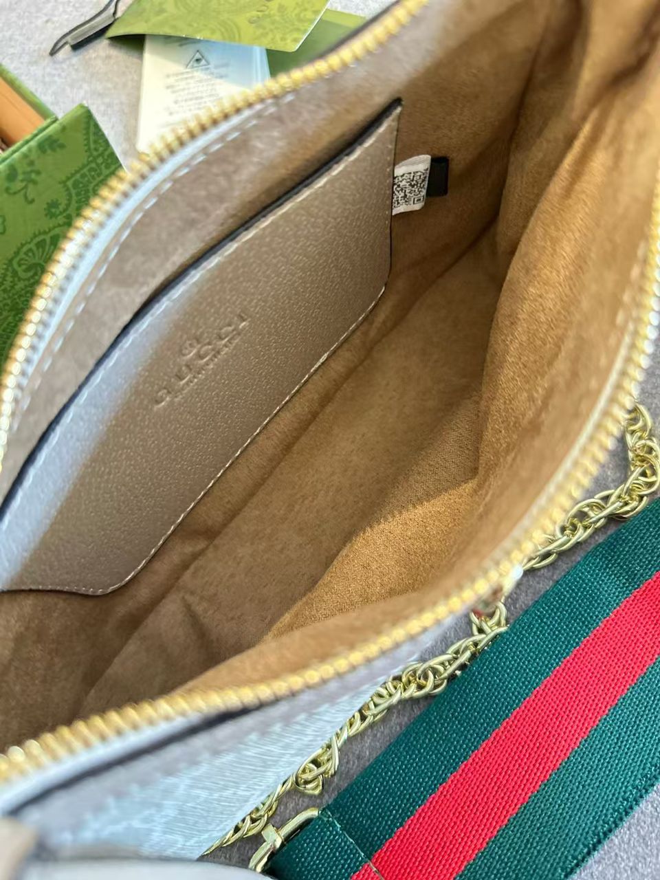 Gucci Ophidia Small Shoulder Bag Beige And White 25Cm 735132 Uulag 9682