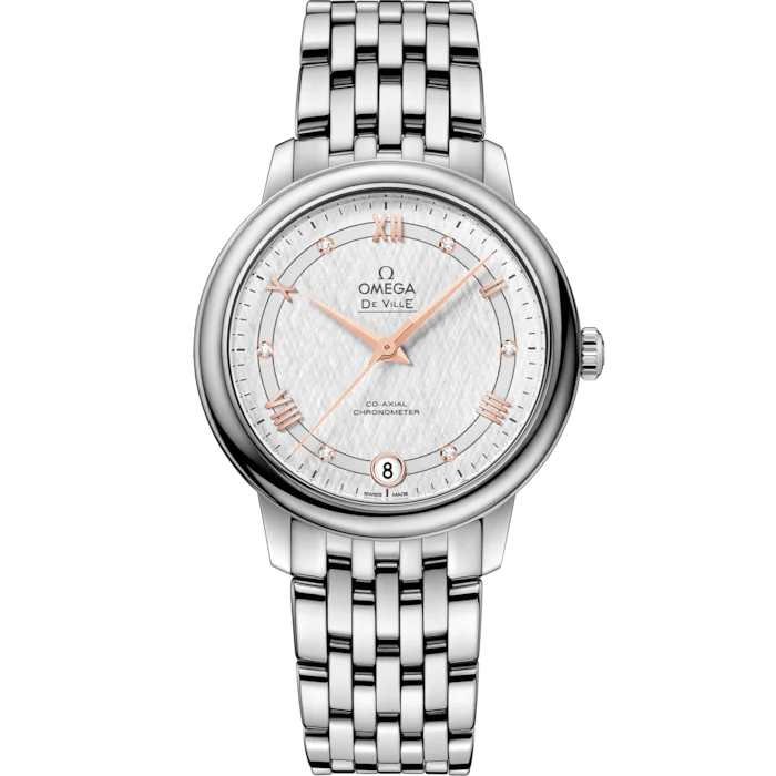 Omega De Ville Prestige 32.7 mm Silver Dial Stainless Steel Bracelet 424.10.33.20.52.001