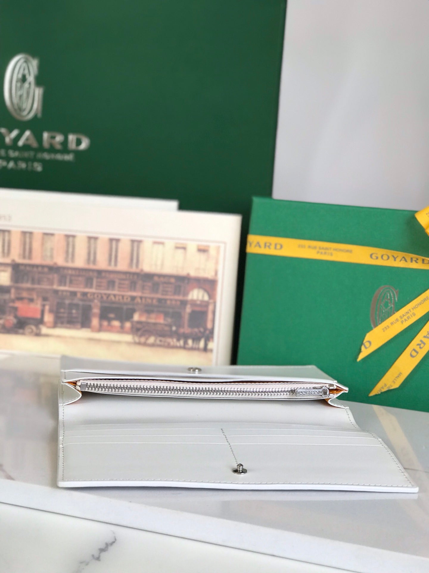 Goyard Richelieu Wallet 19 Cm White Goyardine Canvas