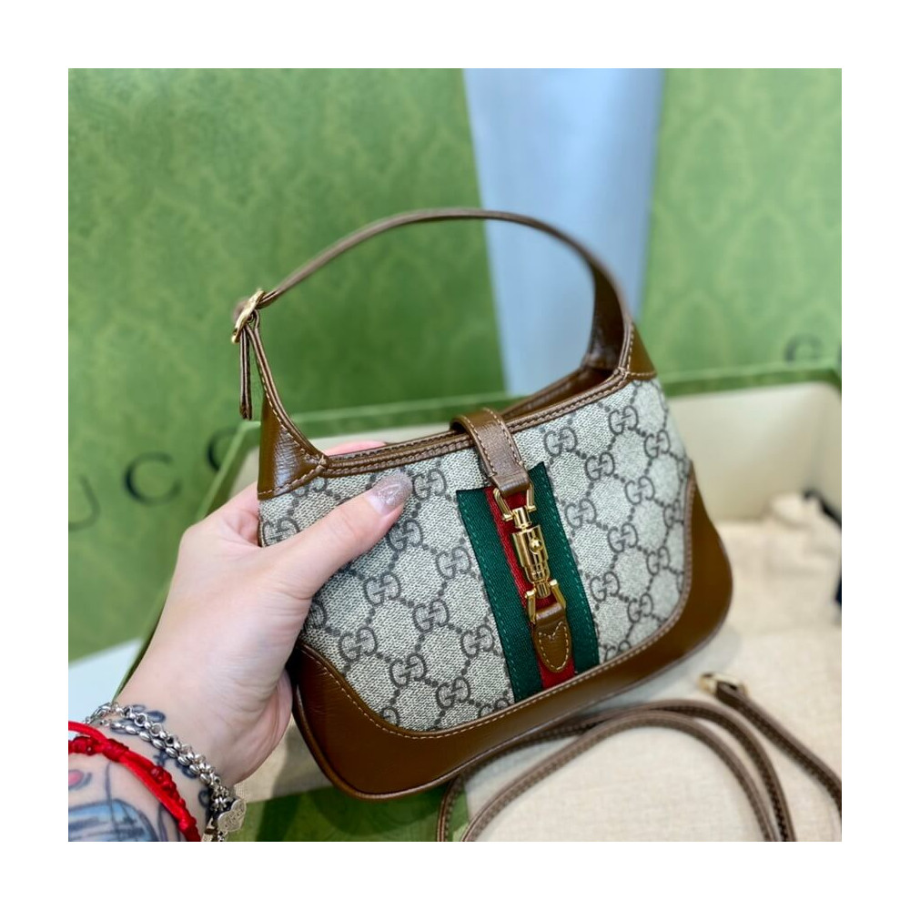 Gucci Jackie 1961 Mini Shoulder Bag in GG Canvas 19cm