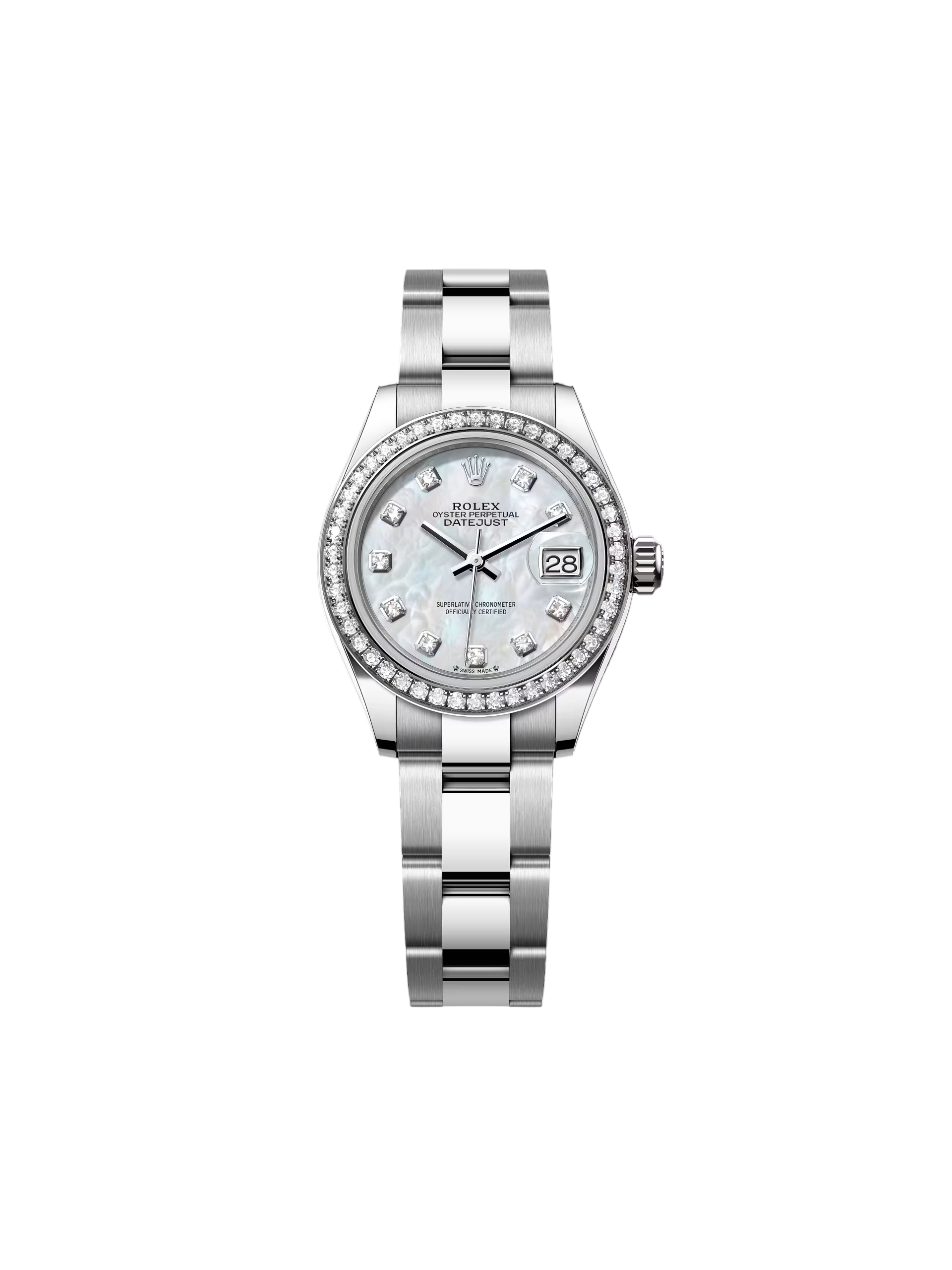 Rolex Lady-Datejust 28mm 279384RBR White Mother-of-Pearl Dial Oyster Bracelet