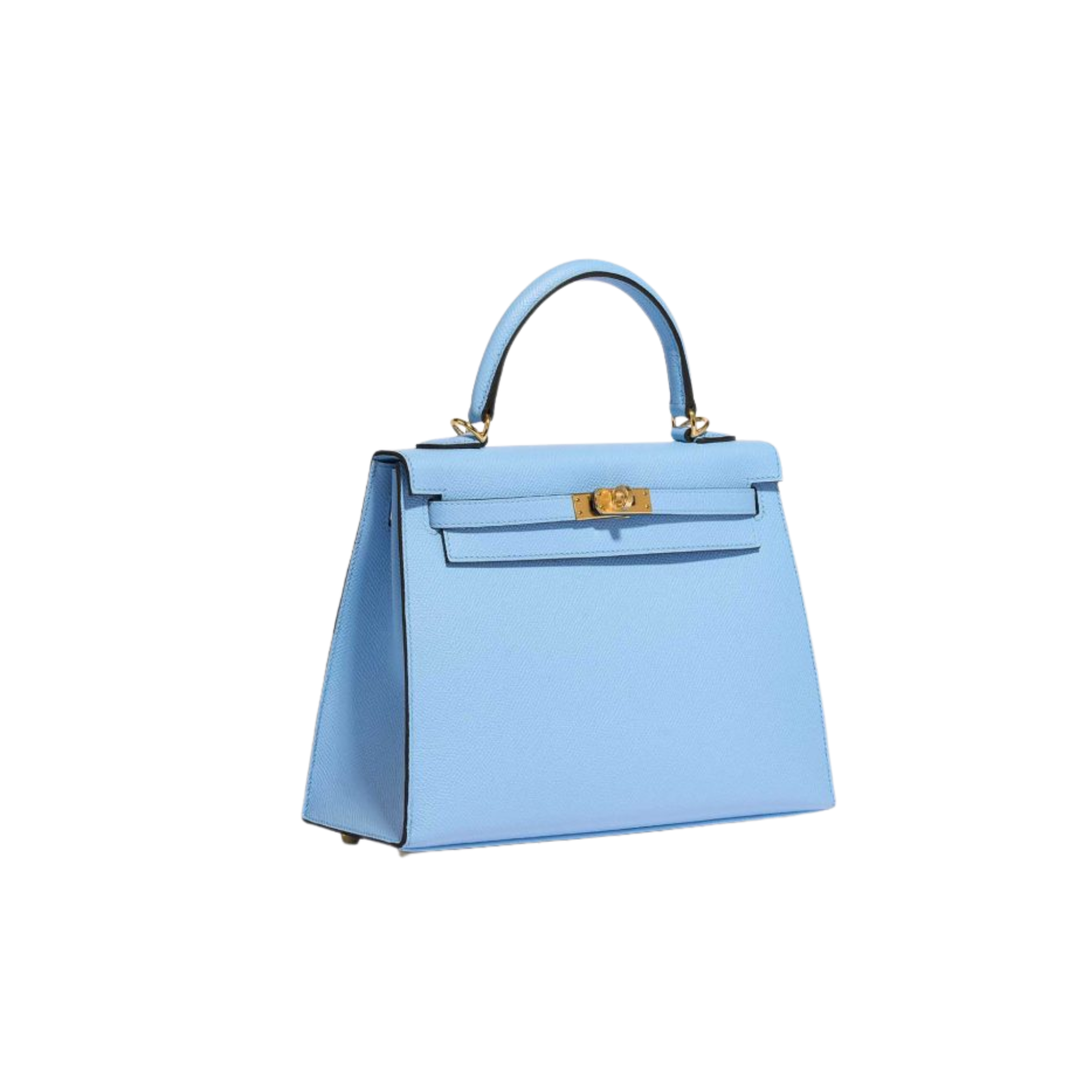 Hermes Kelly 25 Bag In Blue Celeste Gold Buckle Leather For Women 25cm/10in
