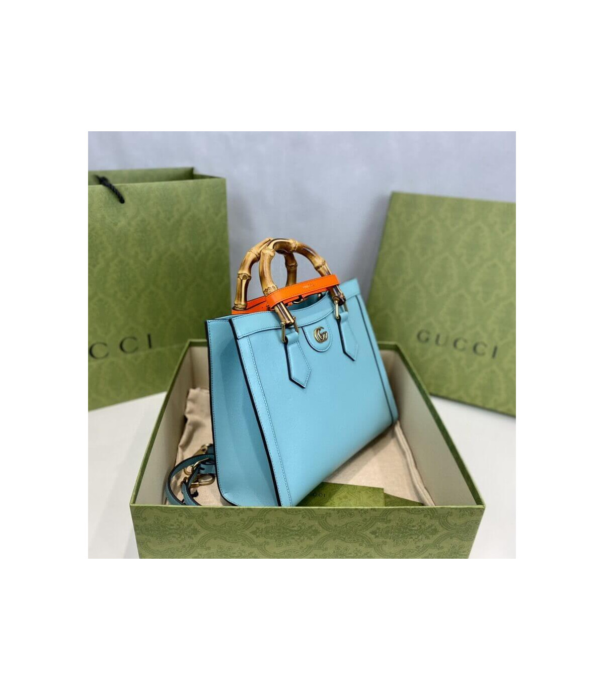 Gucci Diana Small Tote Bag Light Blue