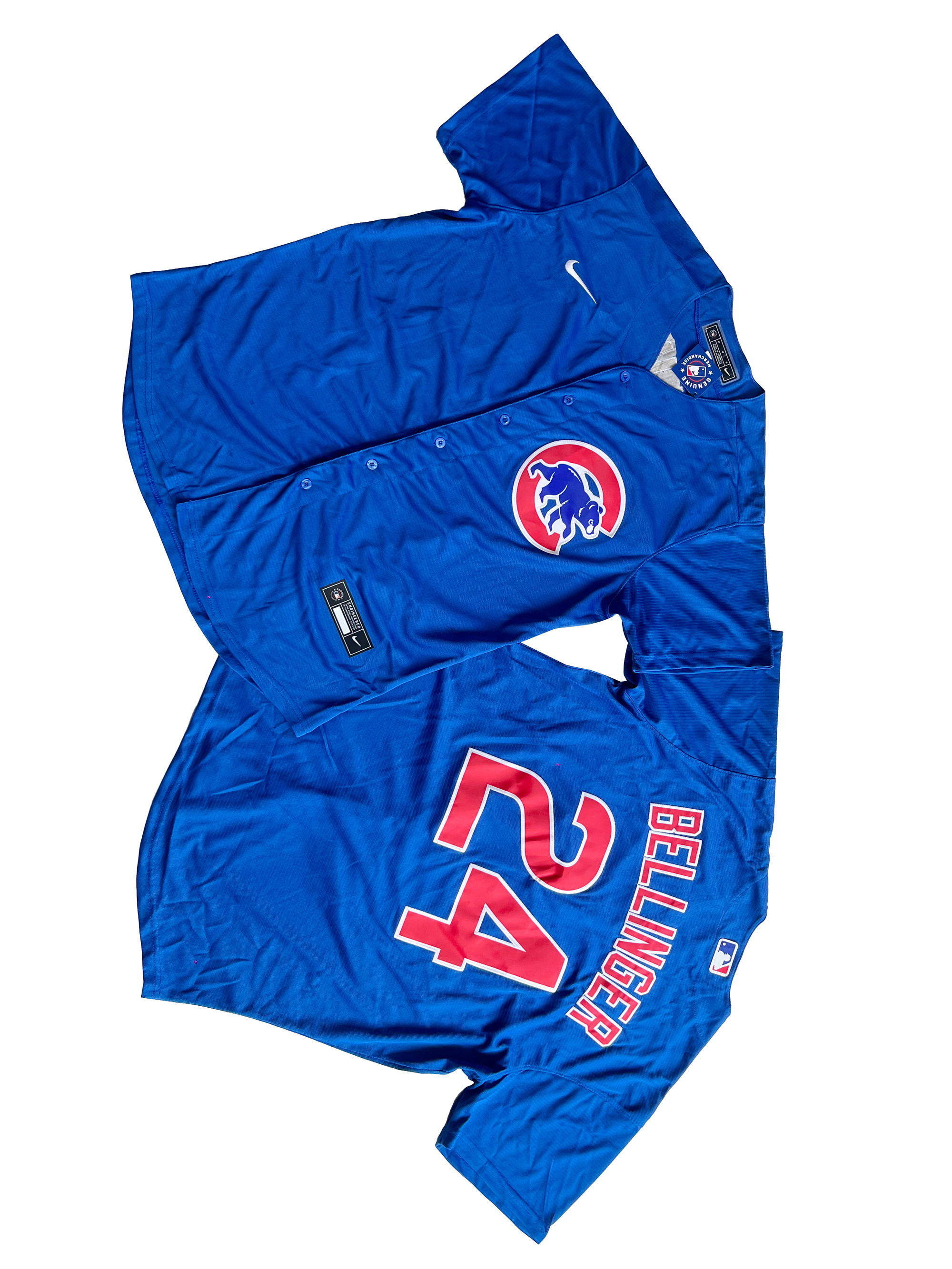 Men's Chicago Cubs Blue 24# Cody Bellinger Player Jersey