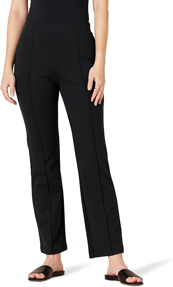 Women's Stretchy Ponte Pull-On Mid Rise Ankle Length Pants