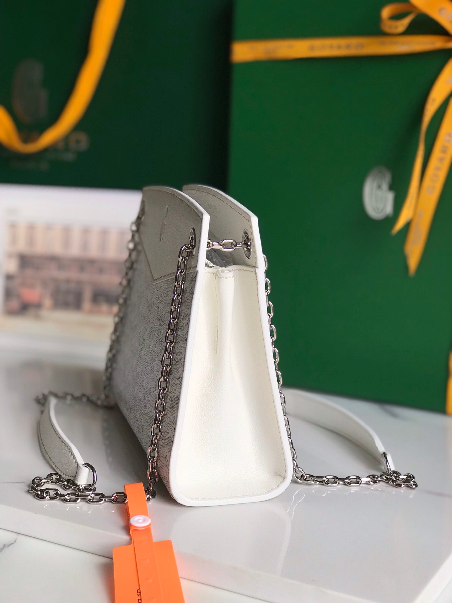 Goyard Rouette Structuré Mini Bag 21 Cm White Goyardine Canvas And Calfskin