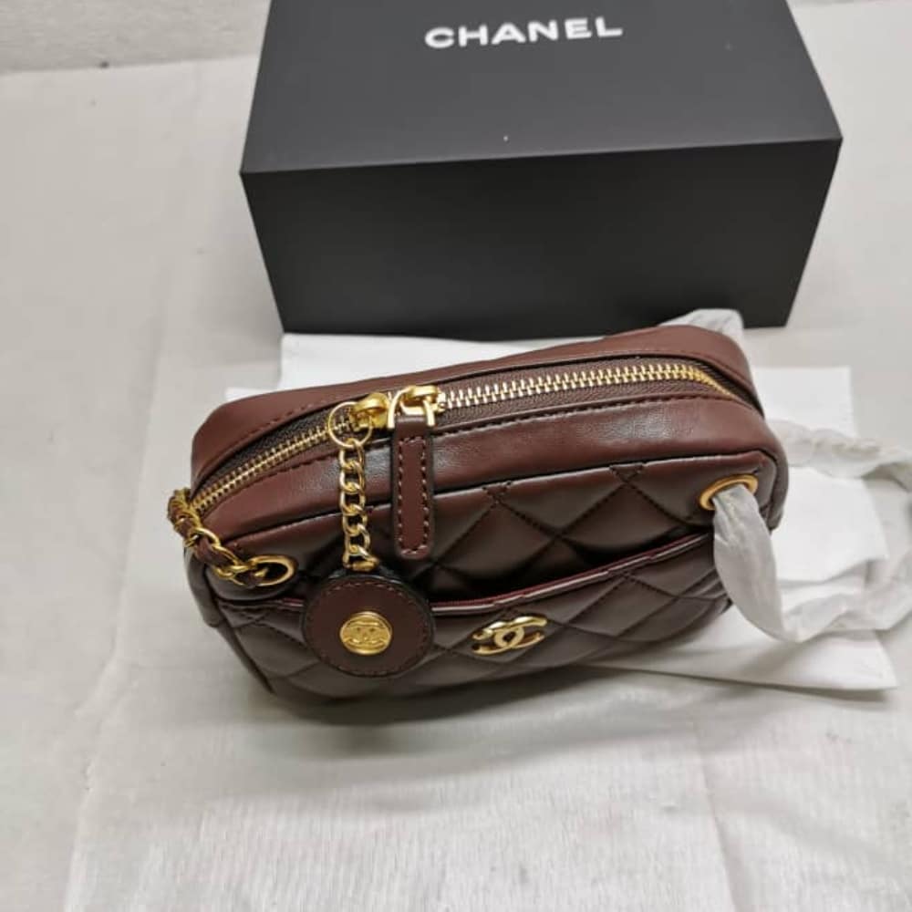 Chanel Mini Camera Case Dark Brown 18Cm As5190 B18306 Nzv43
