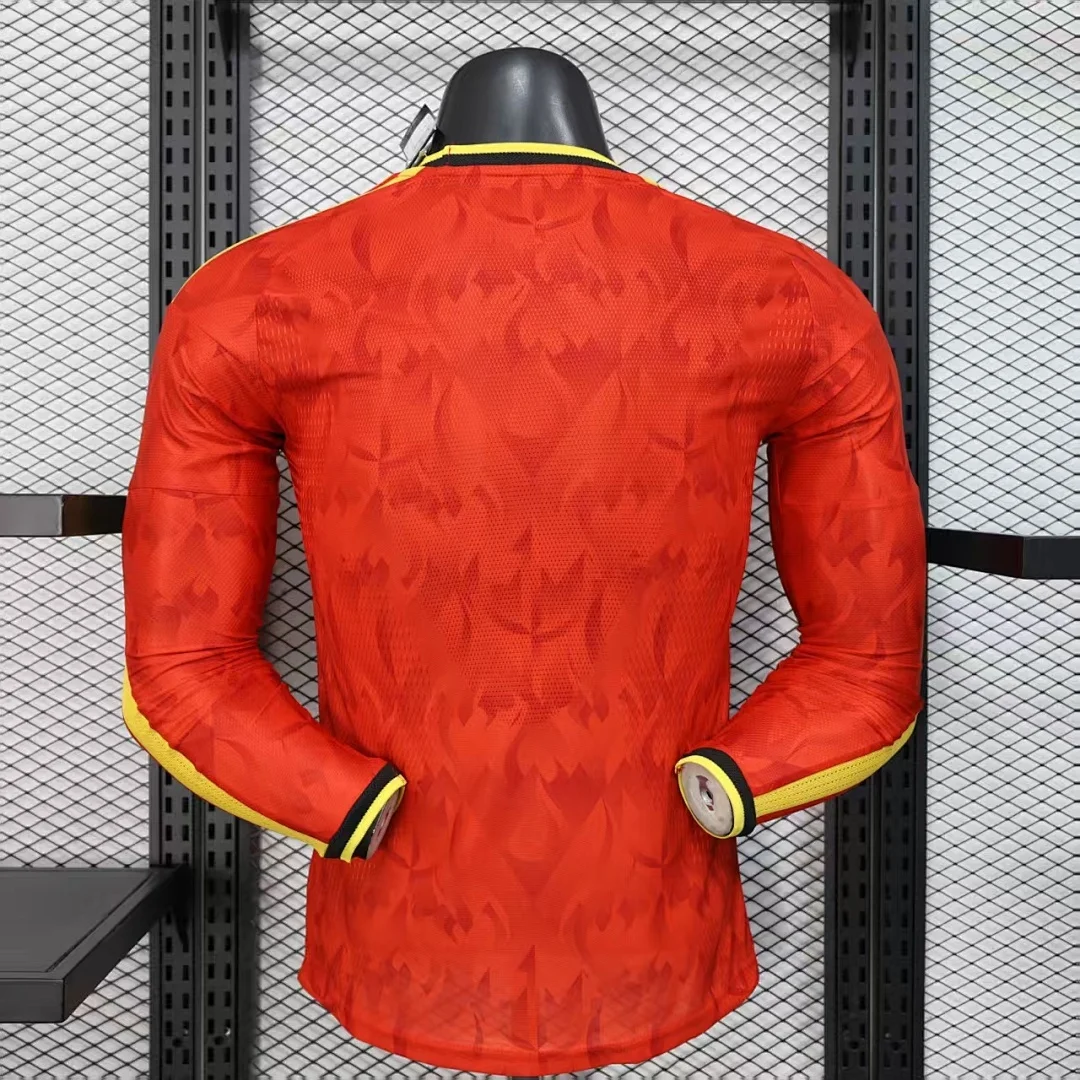 World Cup 2026 Belgium Team Home Long Sleeves Football Jersey Player Version