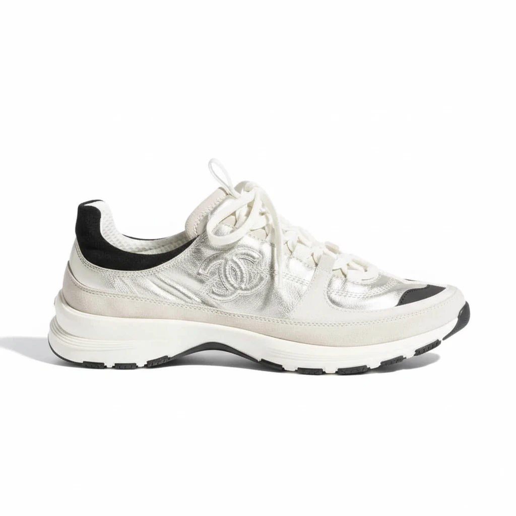 Chanel Sneaker Light Gold Light Gray And Black G46609 B21320 U2404