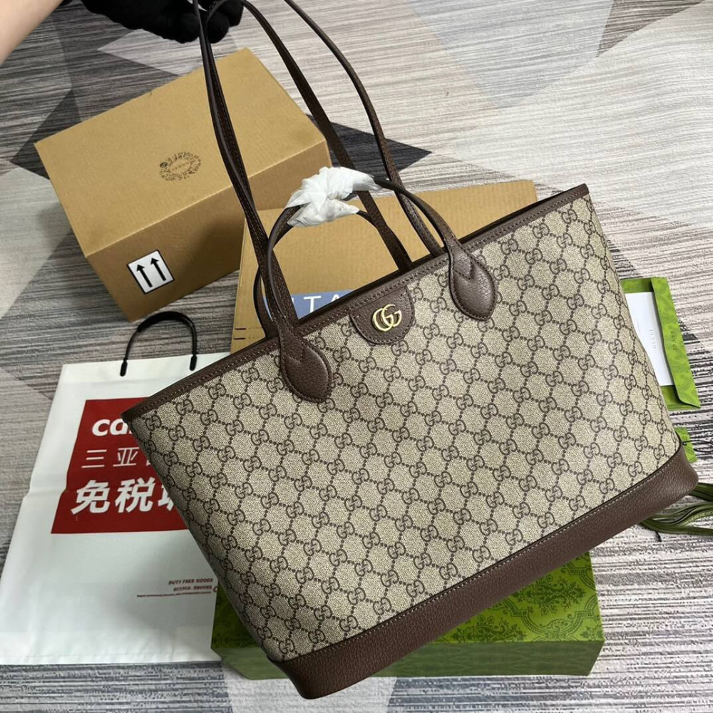 Gucci Ophidia GG Supreme Shoulder Tote Beige/Ebony 38.5cm/15.2in
