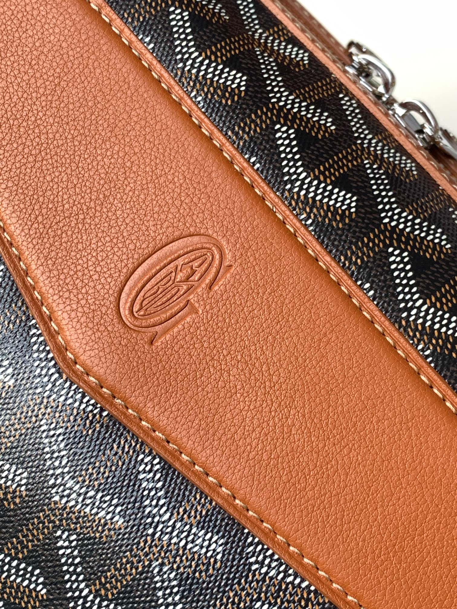Goyard Cisalpin Document Case 39 Cm Black Goyardine Canvas And Tan Calfskin