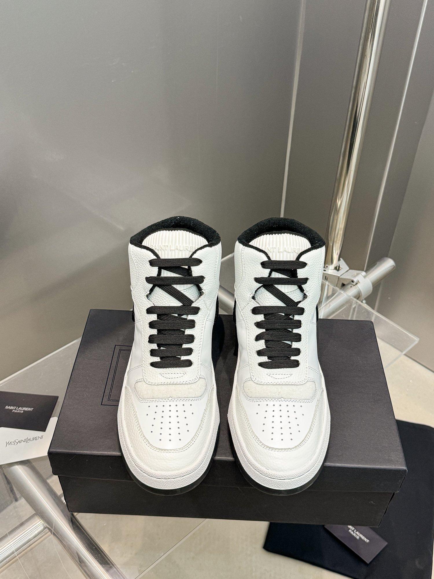 YSL Leather High Top Sneakers