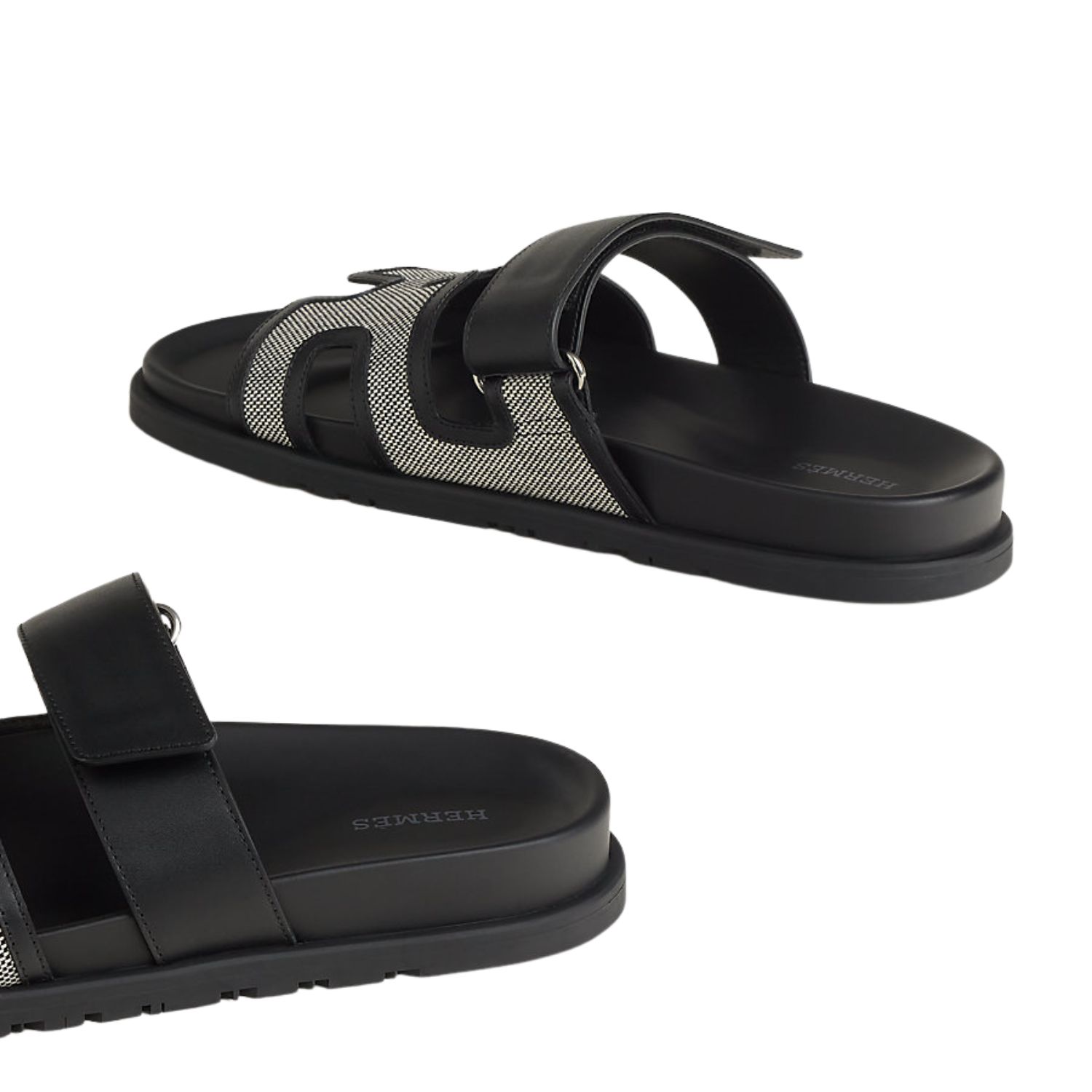 HERMES CHYPRE SANDAL PRUNOIR/NOIR