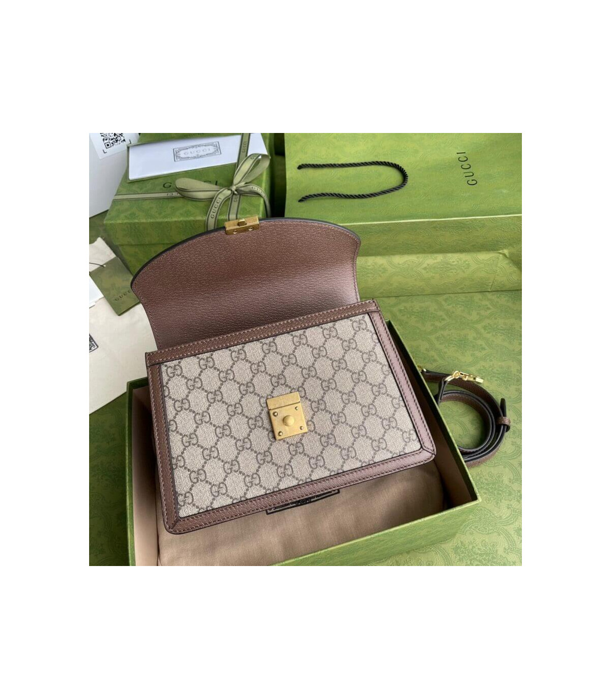 Gucci Ophidia Small Top Handle Bag With Web