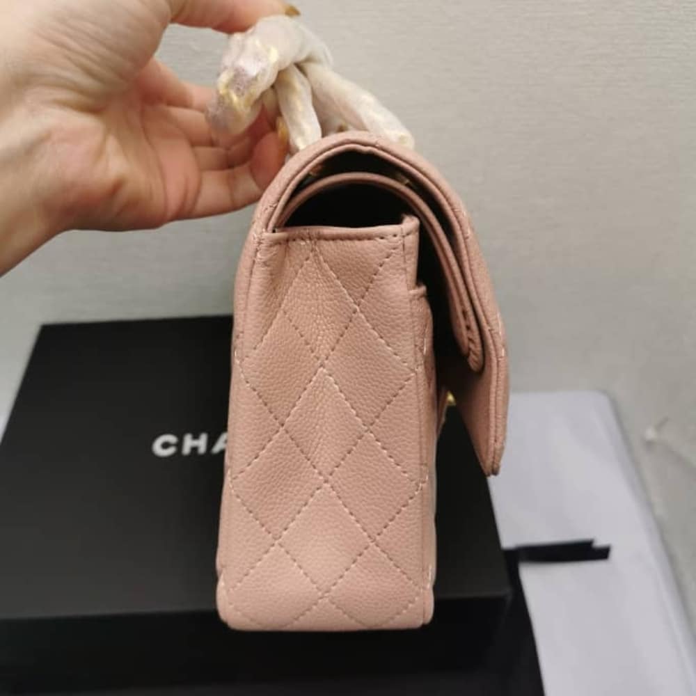 Chanel Classic Medium Flap Bag With Gold Hardware Pink 25Cm