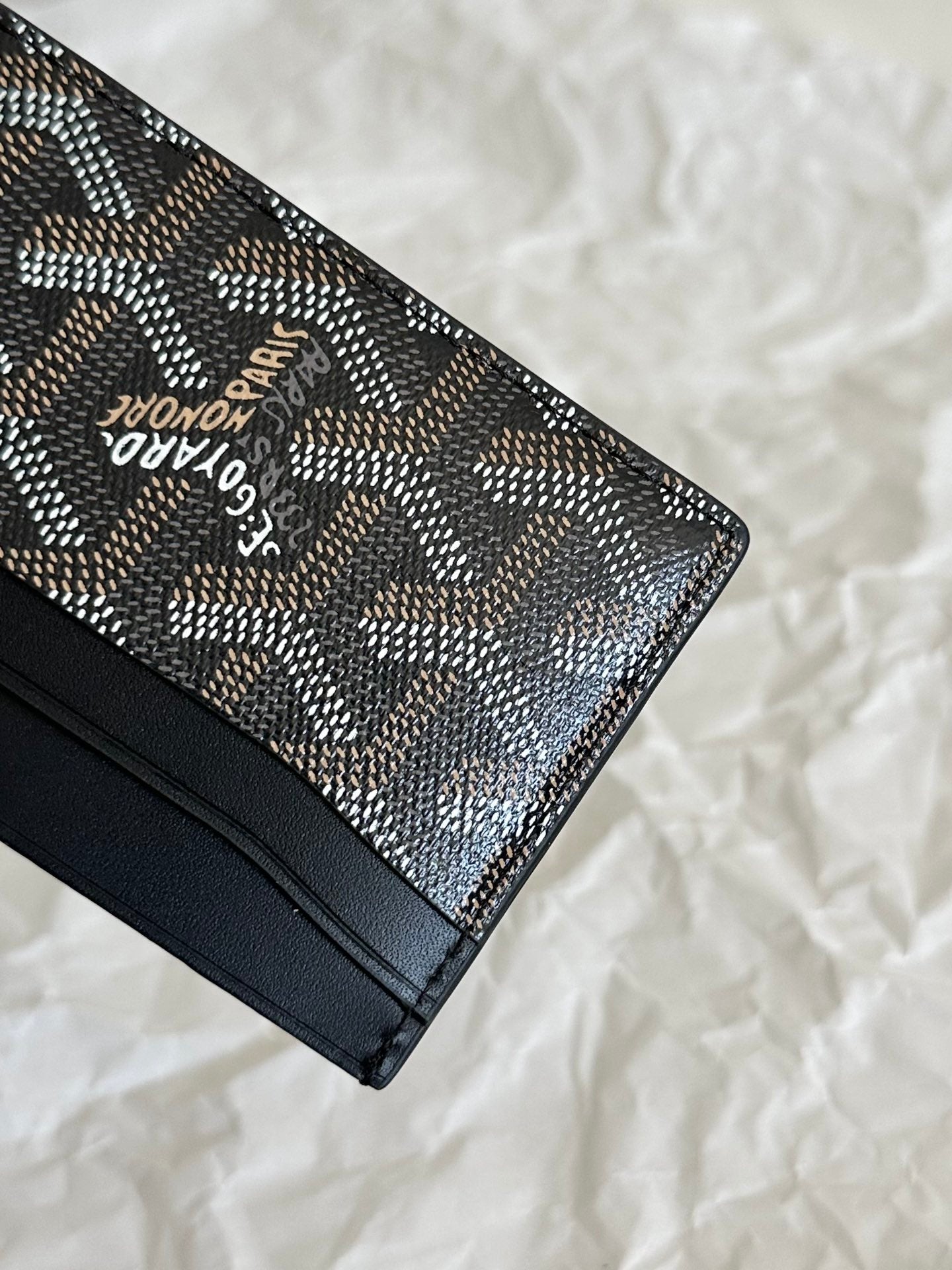 Goyard Saint-Sulpice Card Wallet 10 Cm Black Goyardine Canvas