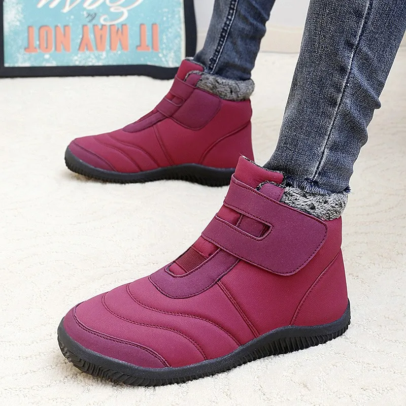 New Thick Plush Winter Keep Warm Boots for Women Non-slip Snow Boots Woman Flat Heels Warm Cotton Padded Shoes Mujer Winter Boot