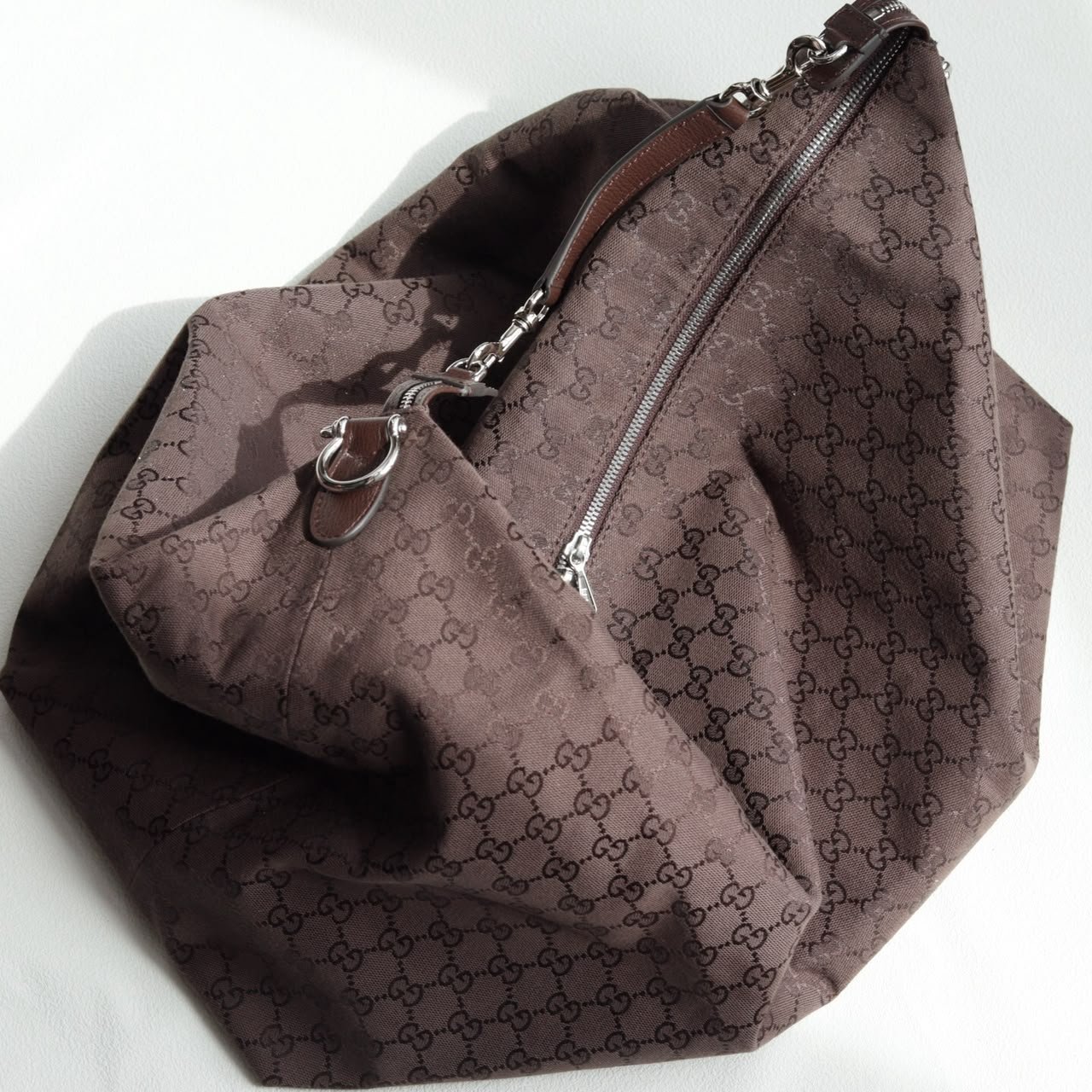 Gucci Brera Large Crossbody Bag 45cm/17.7in Dark Brown GG Canvas 864485