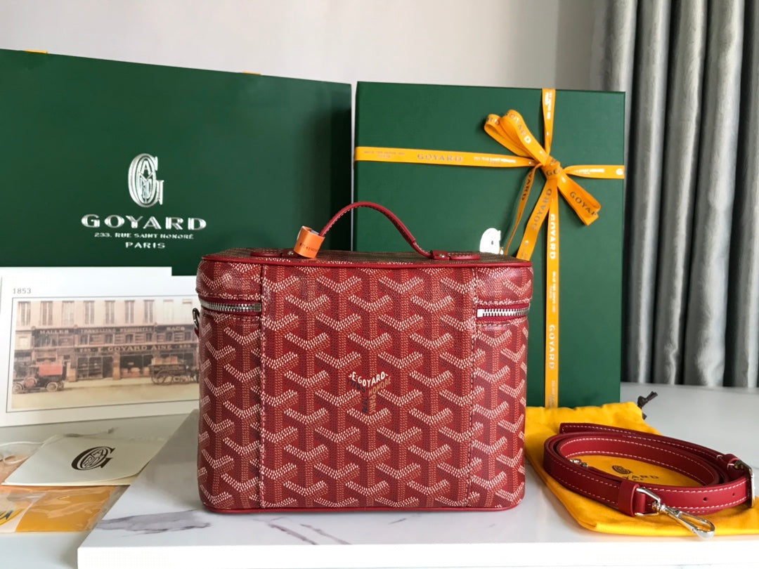 Goyard Muse Vanity Case 20 Cm Classic Red Goyardine Canvas
