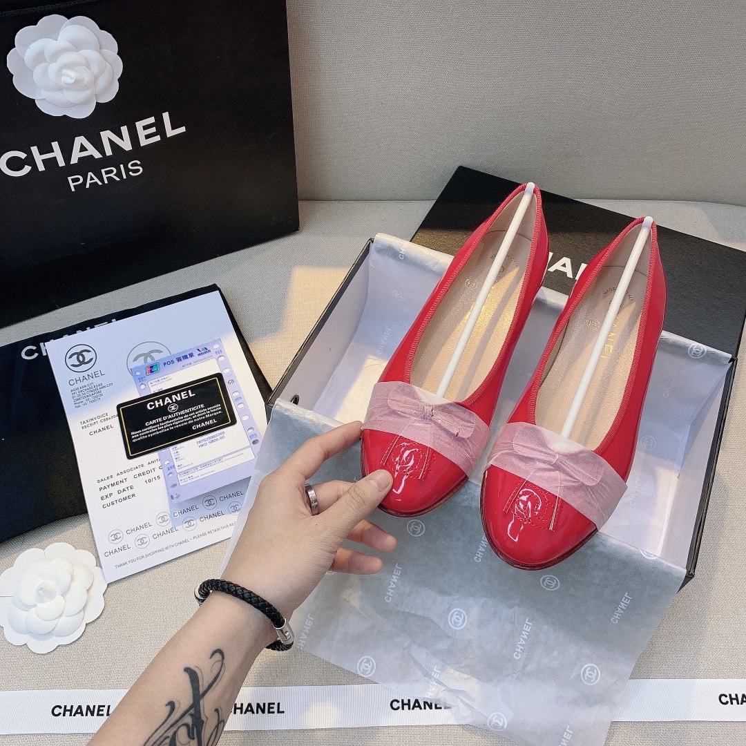 Chanel Red Women’S Ballerinas