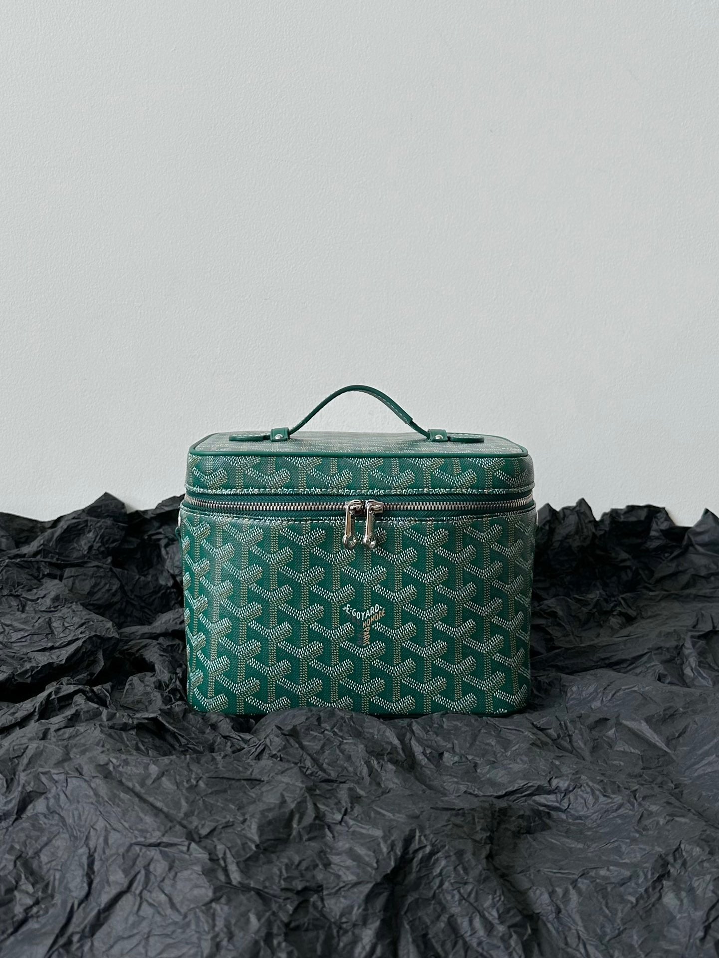 Goyard Goya Makeup Box Bag 20Cm Green Canvas