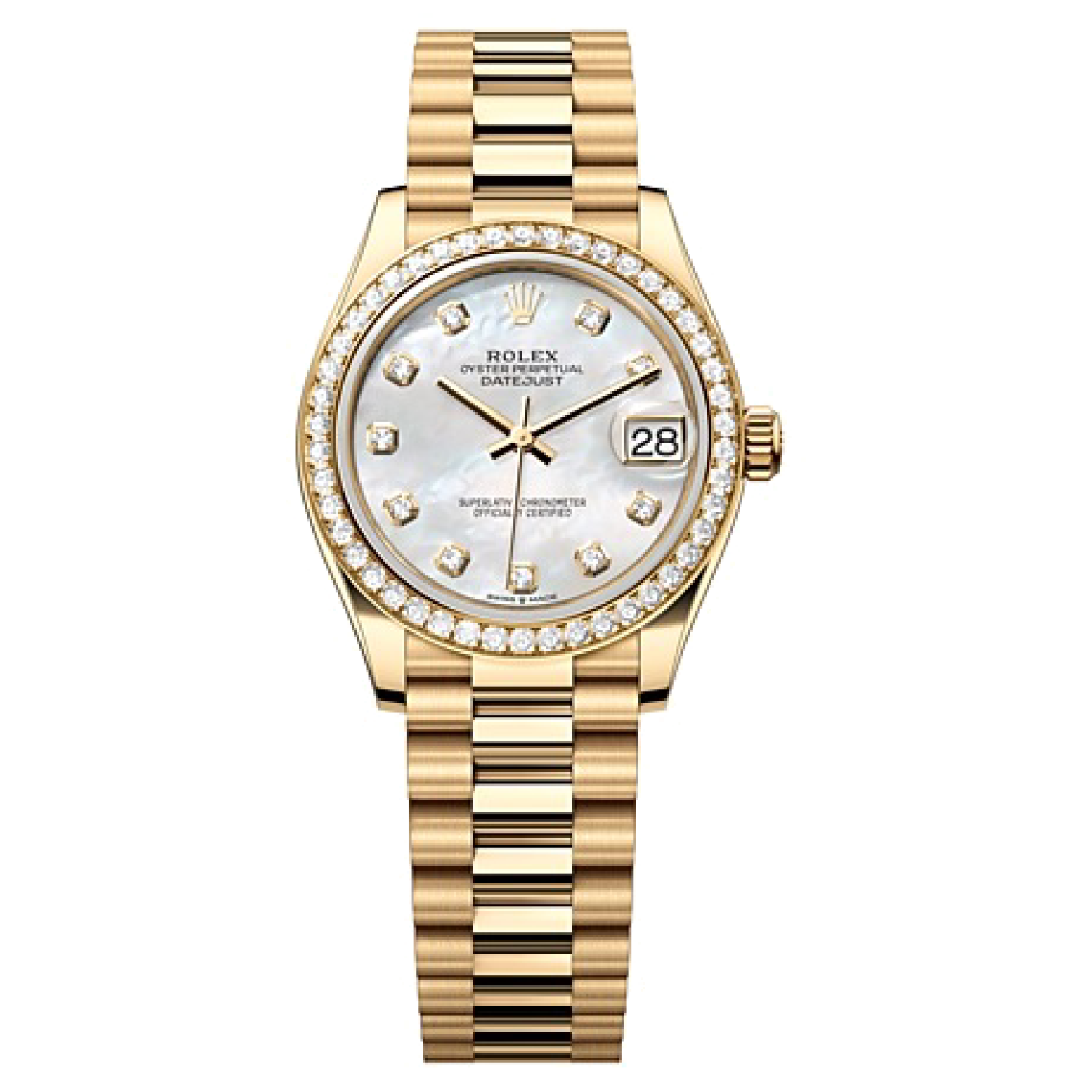 Rolex DATEJUST Oyster, 31 mm, yellow gold and diamonds M278288RBR-0006