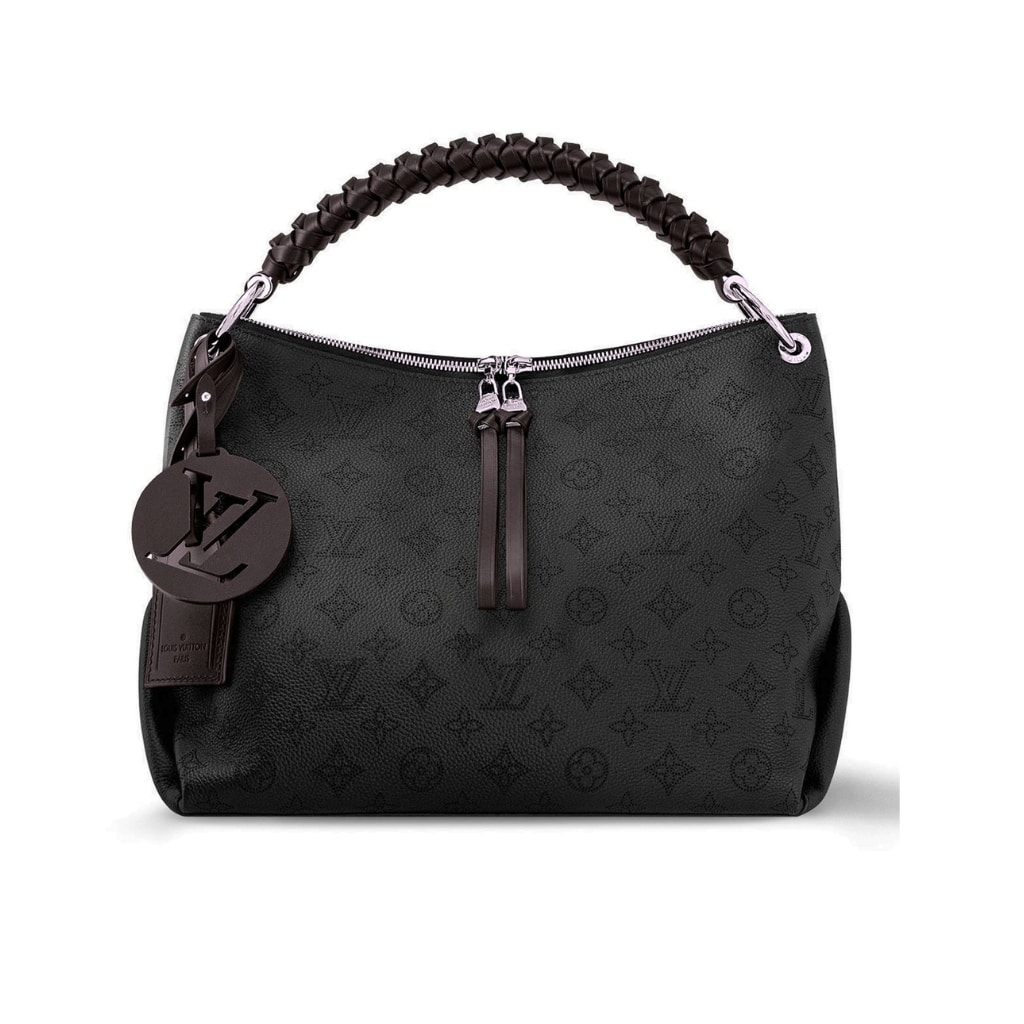 Louis Vuitton Beaubourg Hobo MM Mahina Perforated Leather Shoulder Bag Black 32cm M56073
