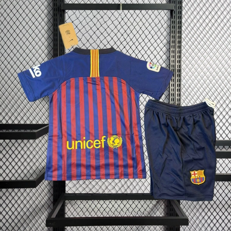 Retro KIDS 2018-19 KIDS Barcelona home MESSI PIQUE O.DEMBELE SUAREZ Football jersey