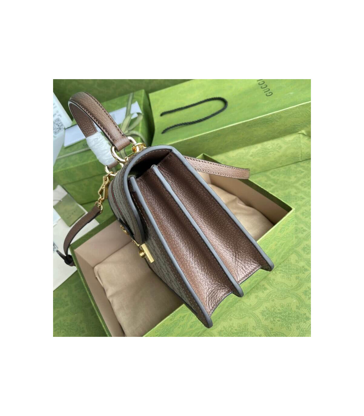 Gucci Ophidia Small Top Handle Bag With Web