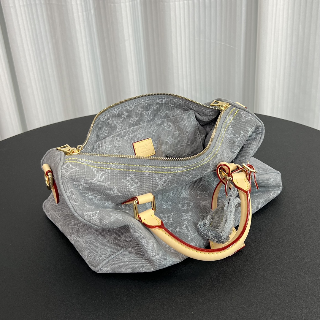 Louis Vuitton LV Speedy Soft 30 Monogram Denim Bag in Grey 30cm/ 11.8 in