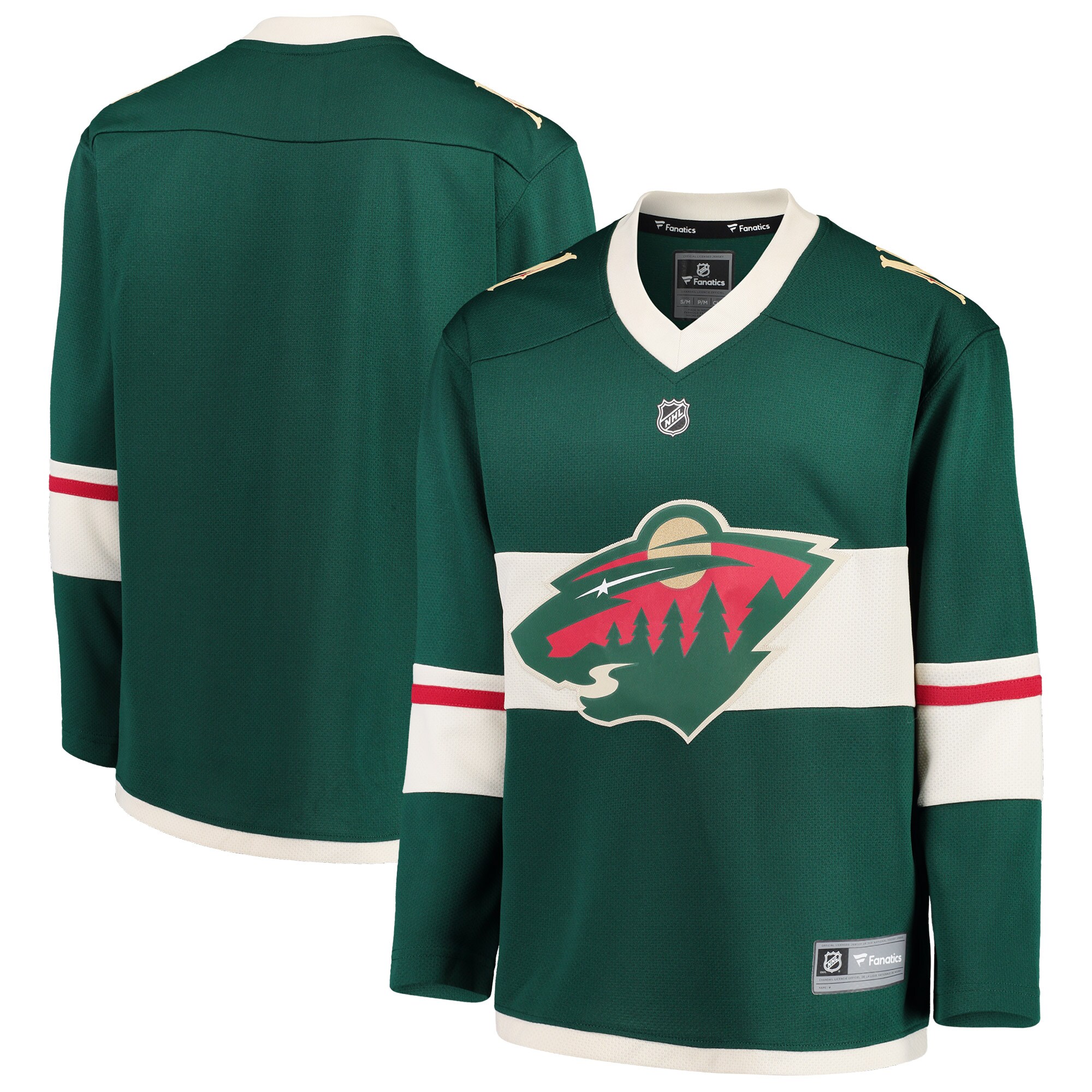 Minnesota Wild Fanatics Youth Home Replica Blank Jersey – Green