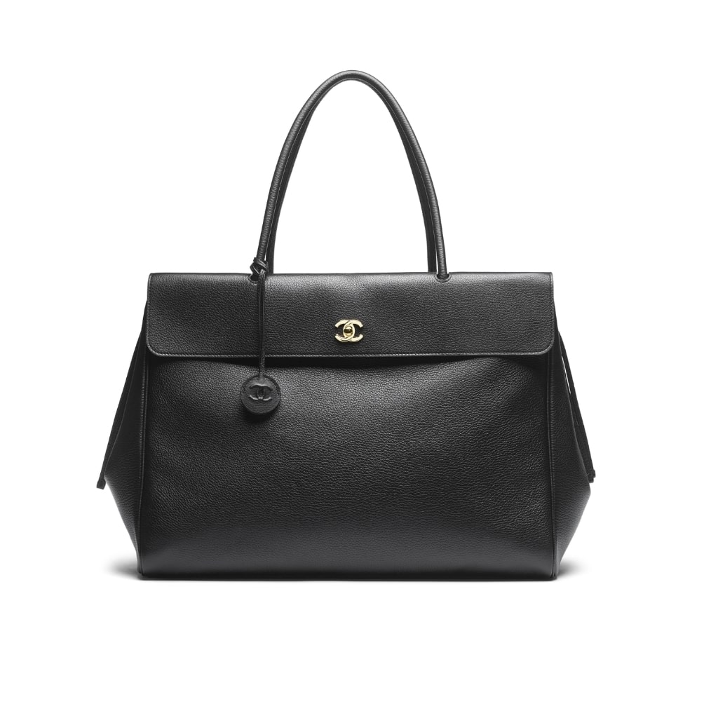 Chanel Large Tote Bag Grained And Gold Tone Metal Black 43cm AS6289 B24248 94305