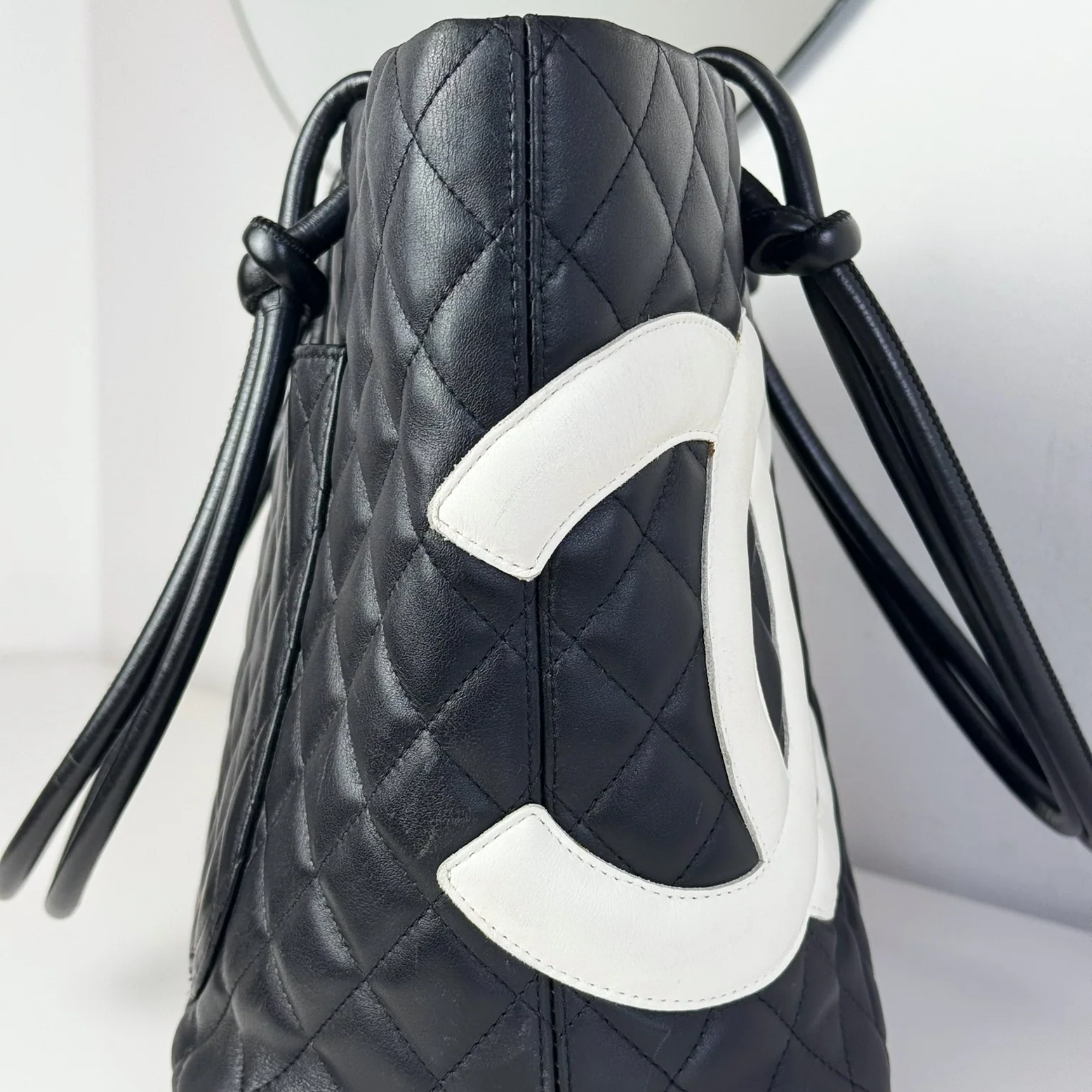 Chanel Calfskin Quilted Large Cambon Tote Black 41Cm/16in