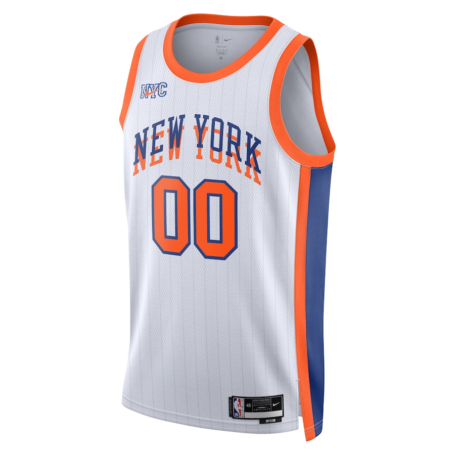 Unisex New York Knicks White 2024/25 Custom Swingman Jersey - City Edition