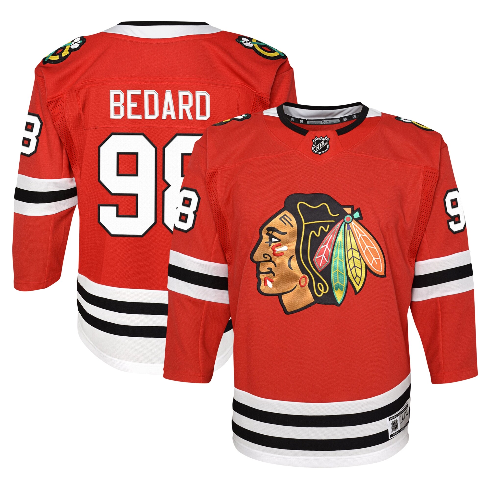 Connor Bedard Chicago Blackhawks Youth Home PremierÂ Player Jersey – Red