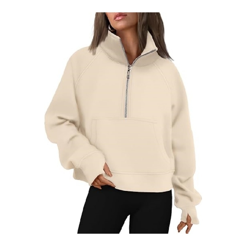 Womens Sweatshirts Half Zip Fleece Pullover Fall Outfits