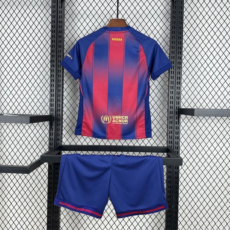 2025-26 Barcelona Home kids Football jersey