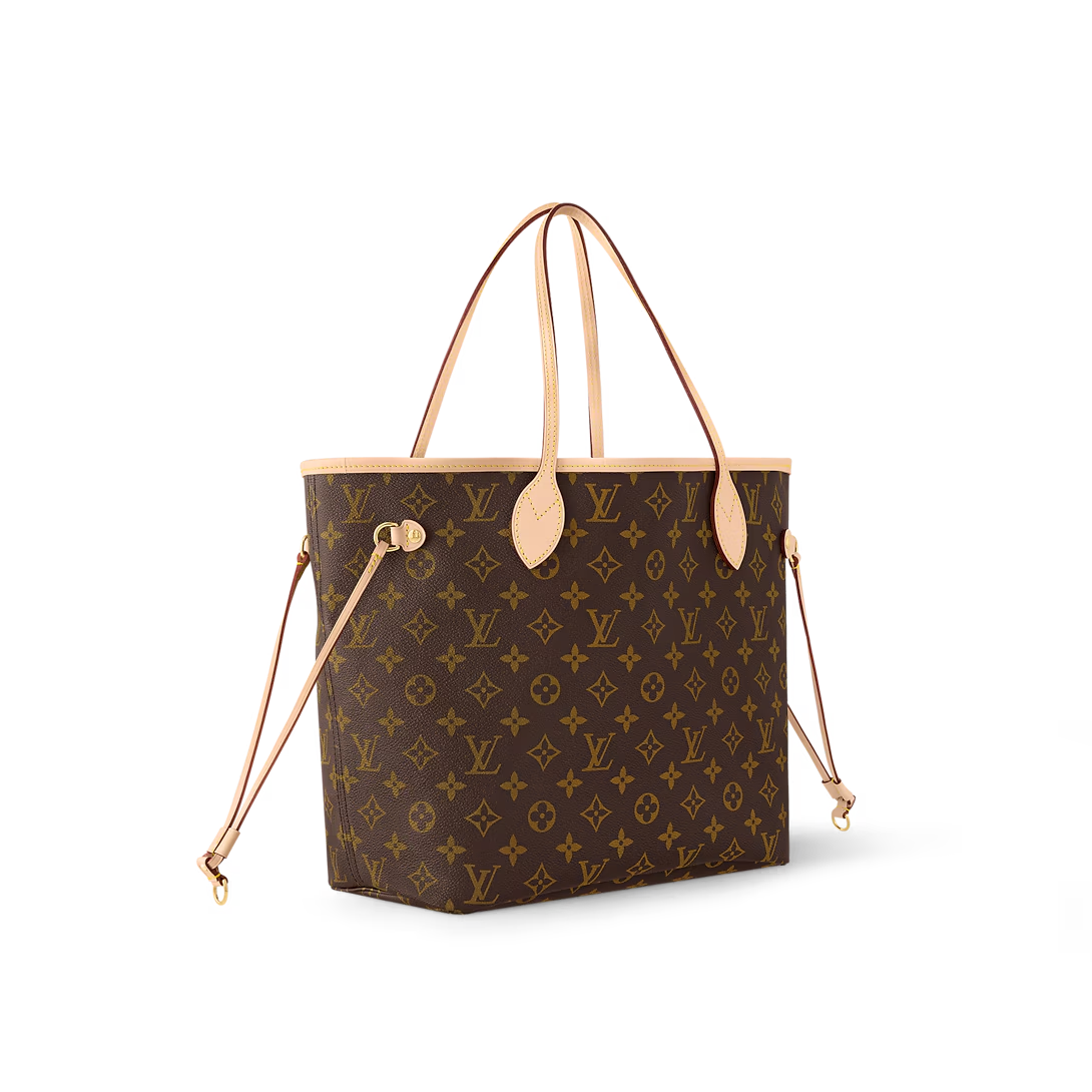 Louis Vuitton Neverfull MM Monogram Canvas Tote Bag Beige 31cm M46975
