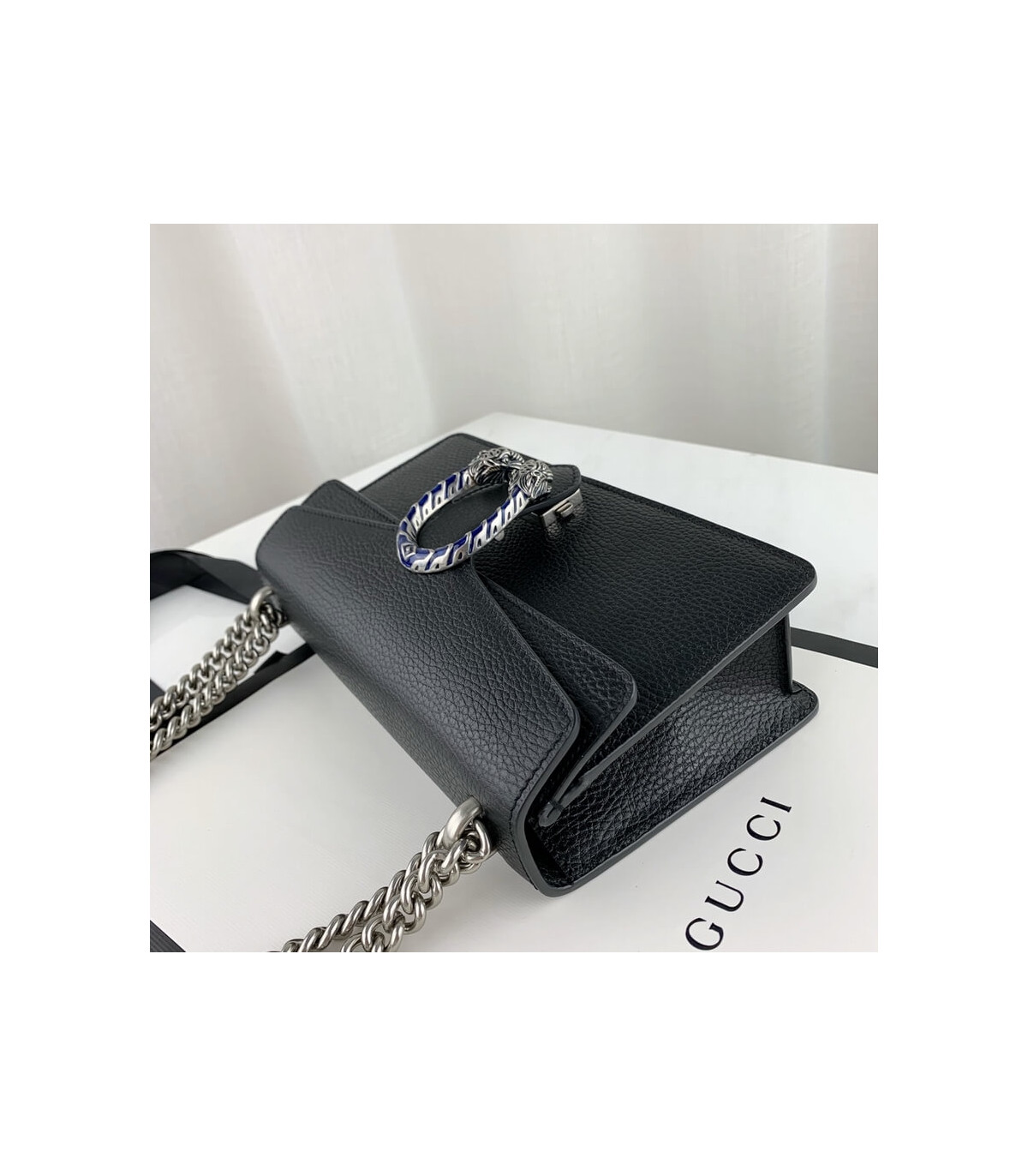 Gucci Dionysus Small Shoulder Bag in Black Leather