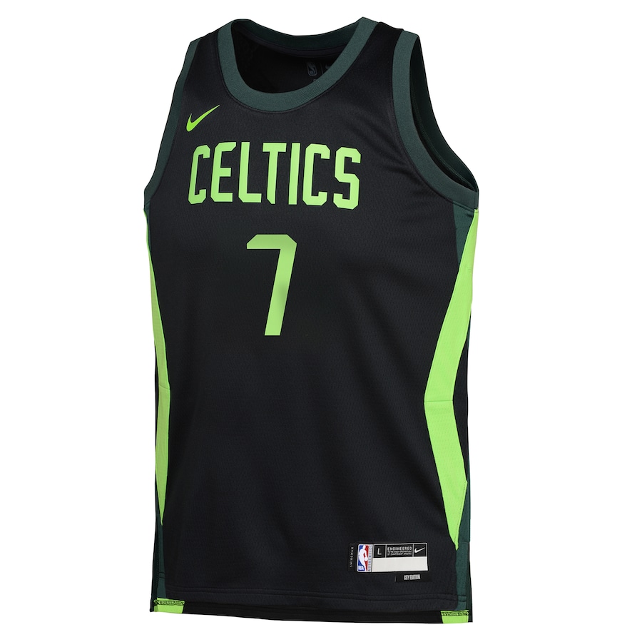 Youth Boston Celtics Jaylen Brown Black 2024/25 Swingman Jersey - City Edition