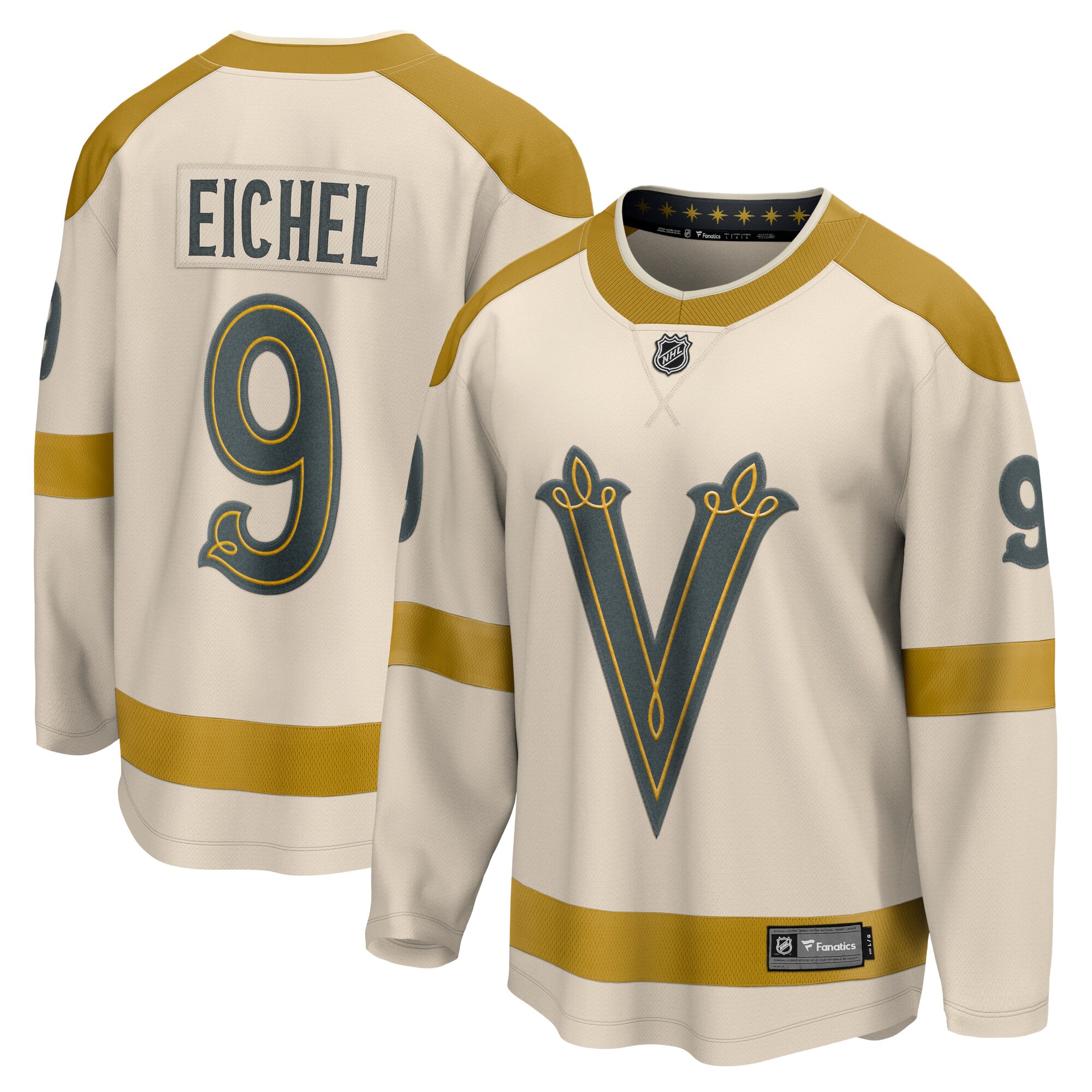 Jack Eichel Vegas Golden Knights Fanatics 2024 NHL Winter Classic Breakaway Player Jersey – Cream
