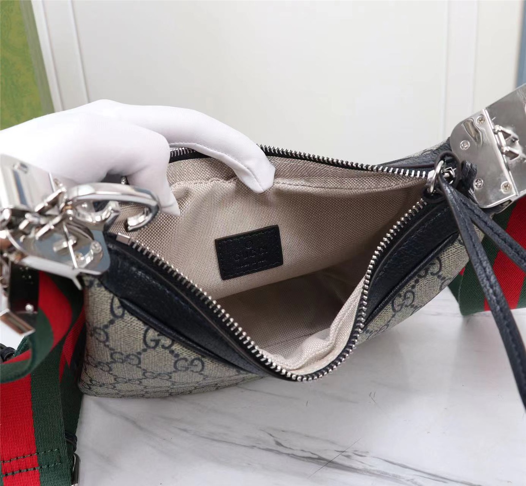 Gucci Attache Small Shoulder Bag Beige And Blue 23Cm 699409 96Grn 4082