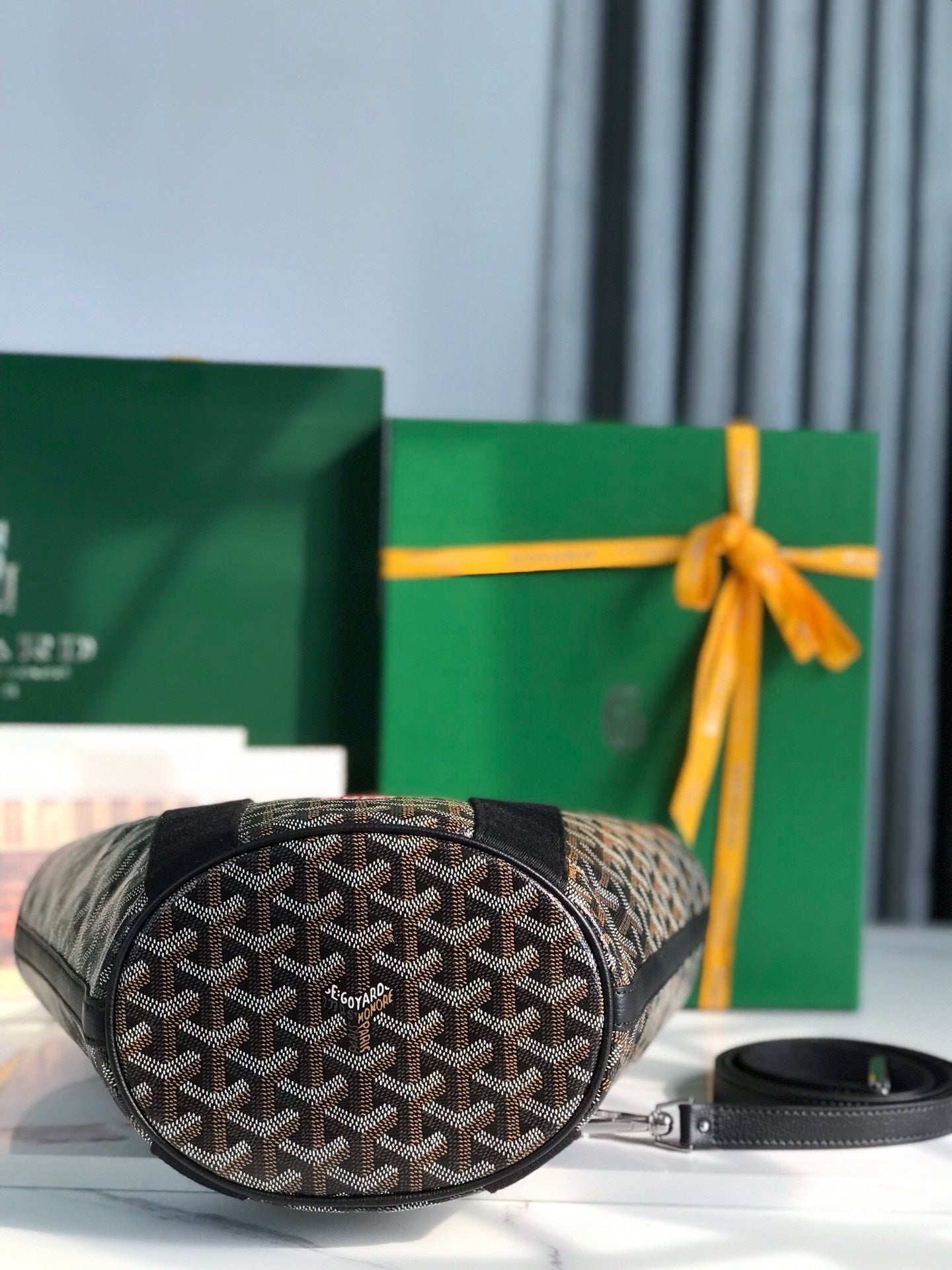Goyard Small Belharra 24 Cm Black Goyardine Canvas And Lambskin