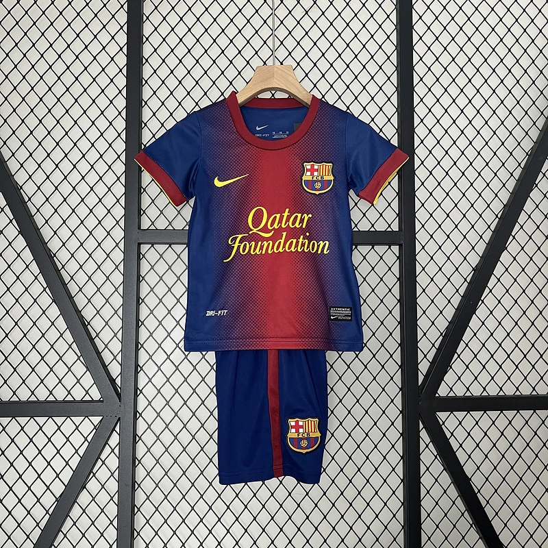 Retro kids 2012-13 Kids Barcelona home MESSI PIQUE XAVI A.INISTA PUYOL DAVID VILLA Football jersey