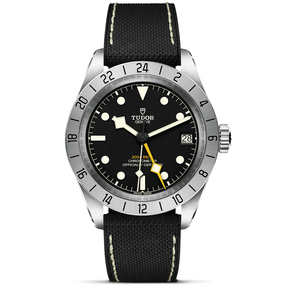 TUDOR Black Bay Pro 39mm Steel Automatic Hybrid Rubber Strap Watch M79470-0003
